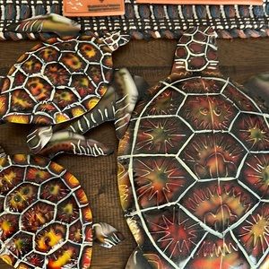 Metal Turtle Set - Ocean Themed Wall Decor